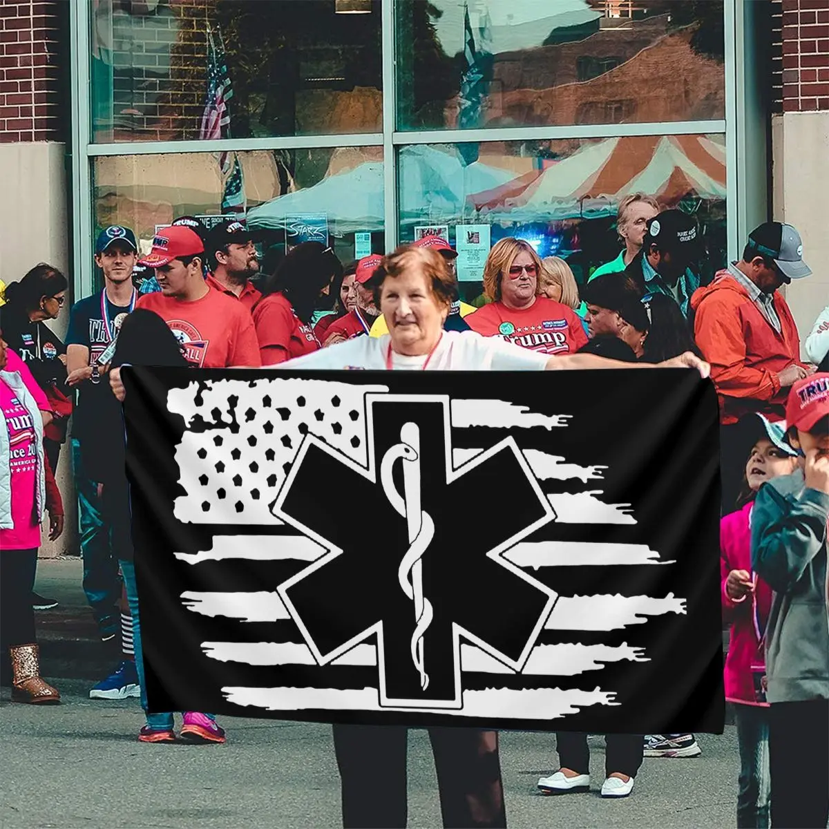 

American Flag EMS Star Of Life EMT Paramedic Medic Rainbow Flag Polyester Standard Pride Peace Flags Indoor Outdoor Banner