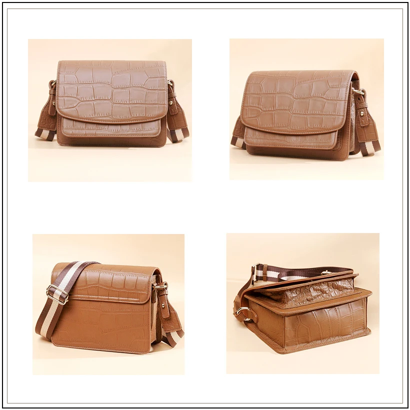 AVRO's MODA Brand Fashion Genuine Leather Shoulder Bags For Women Handbags Ladies Crocodile Pattern Crossbody Messenger Flap Bag