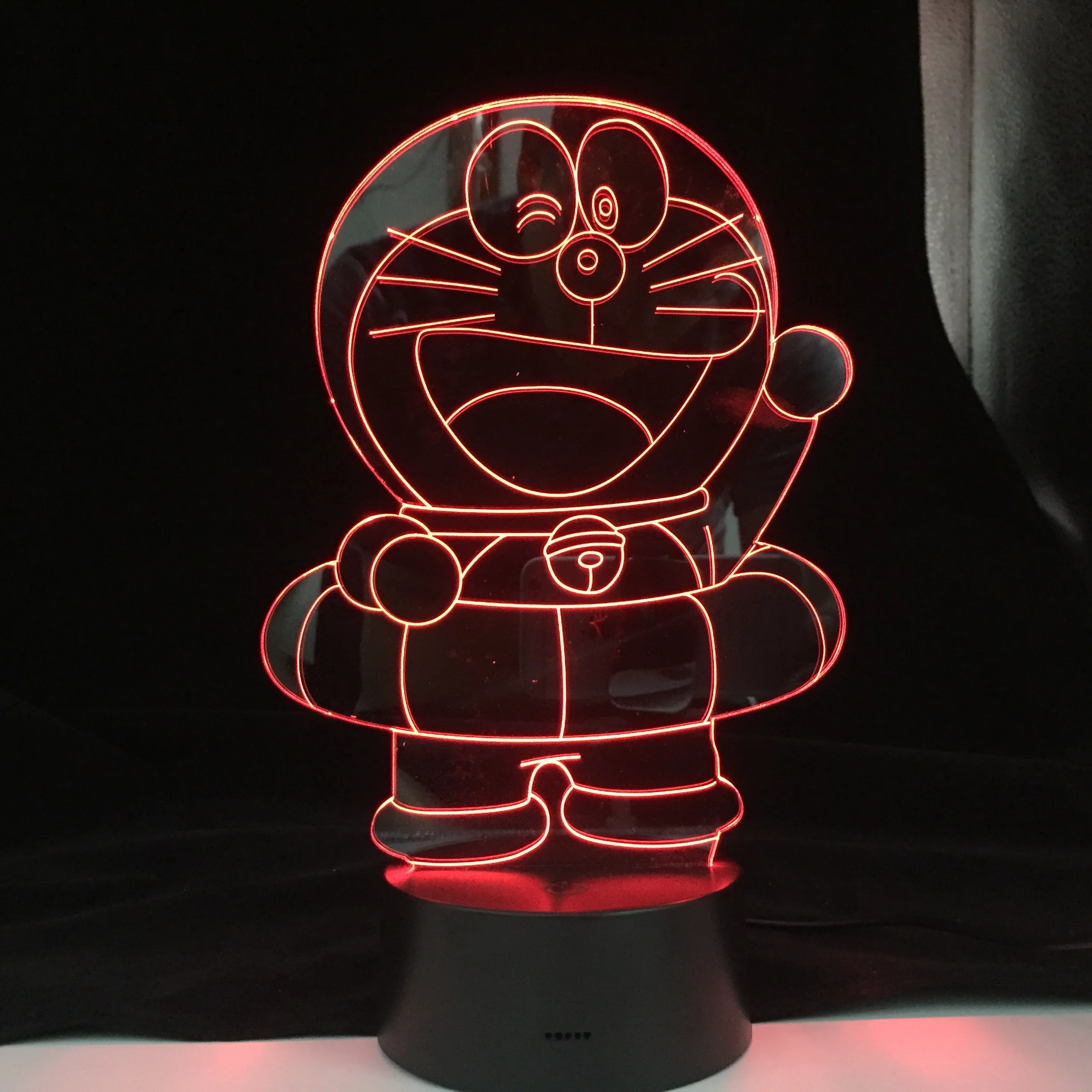 Doraemon 3D СВЕТОДИОДНЫЙ Ночник светильник с мультипликационным принтом Lampara Иллюзия