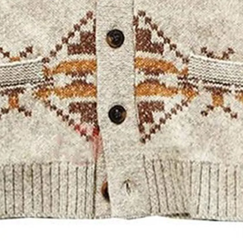 E-BAIHUI кардиган мужской с принтом теплый вязаный зимний свитер ретро Повседневная