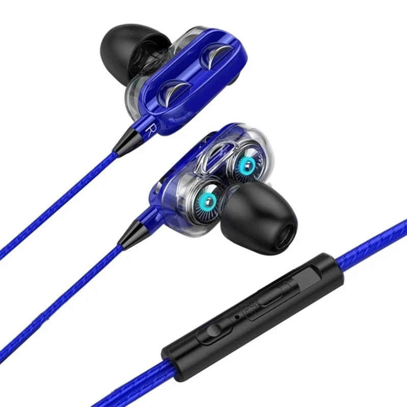 

Fashion Wired Ear Stereo Earphone Bass Subwoofer for Phone Sport Headset with Speaker Wire-controlled Earphone