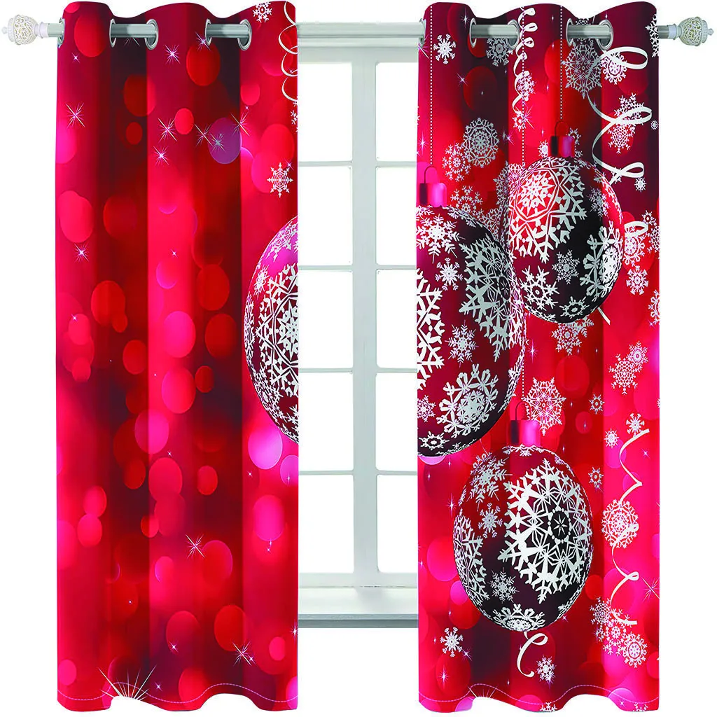 

Luxury Blackout 3D Window Curtains For Living Room Bedroom red christmas curtains Decoration curtains
