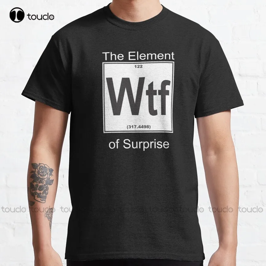 

Классическая футболка Wtf Element Surprise, мужские футболки на заказ, aldult, подростковая, унисекс, цифровая печать детской, Всесезонная, хлопковая