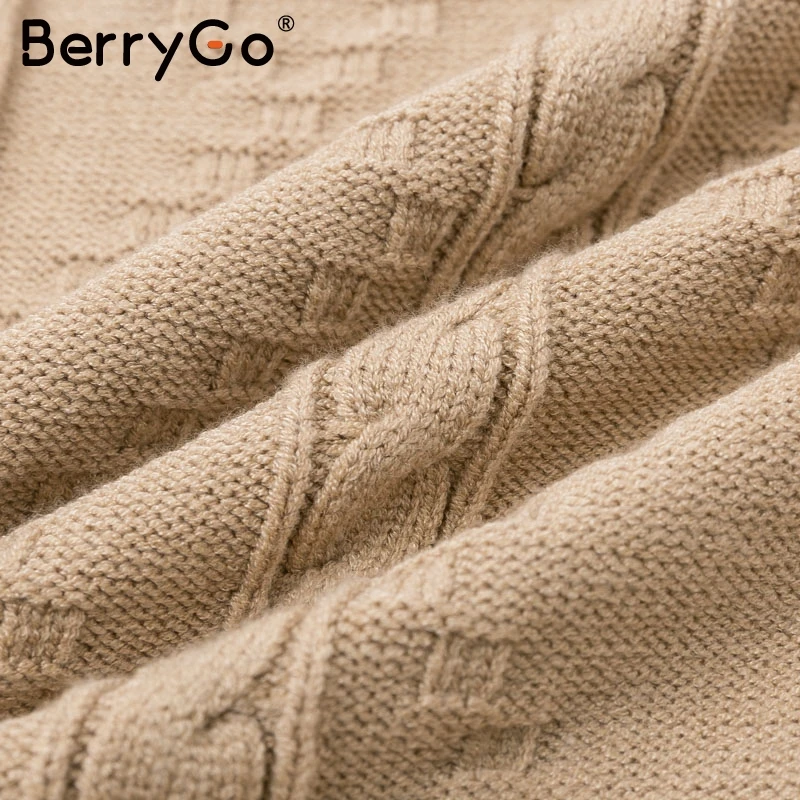 BerryGo вязаное женское платье из двух частей элегантное осенне-зимнее дамское платье с длинными рукавами элегантные вечерние женские платья-свитера