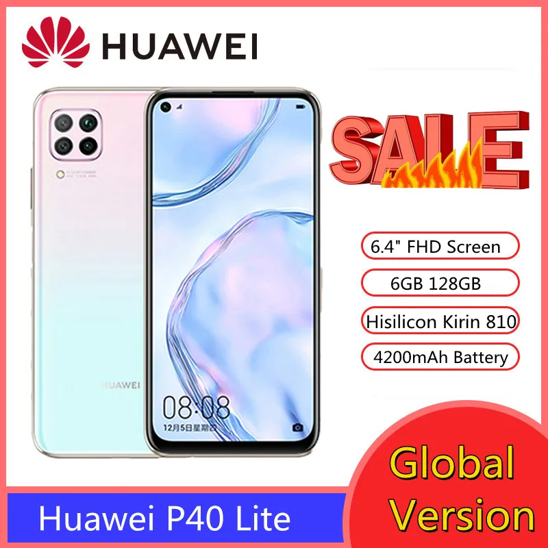 Глобальная версия Huawei P40 Lite смартфон 6 ГБ 128 48MP AI камеры 4 &quotFHD экран Kirin 810 Octa Core