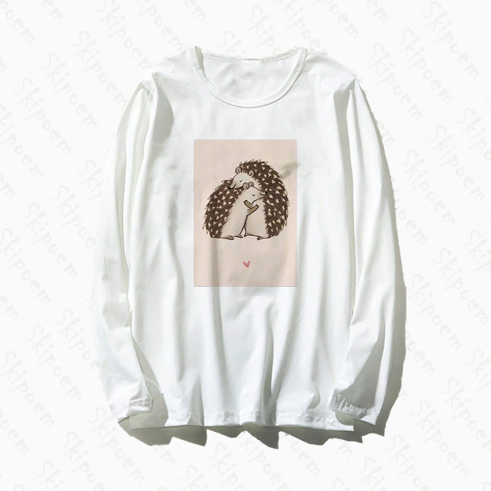 Kawaii Hedgehog Hug женская футболка эстетический винтажный Готический корейский стиль