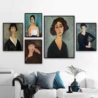 woman abstract ink painting retro wall art print canvas painting nordic canvas posters and prints wall pictures for living room