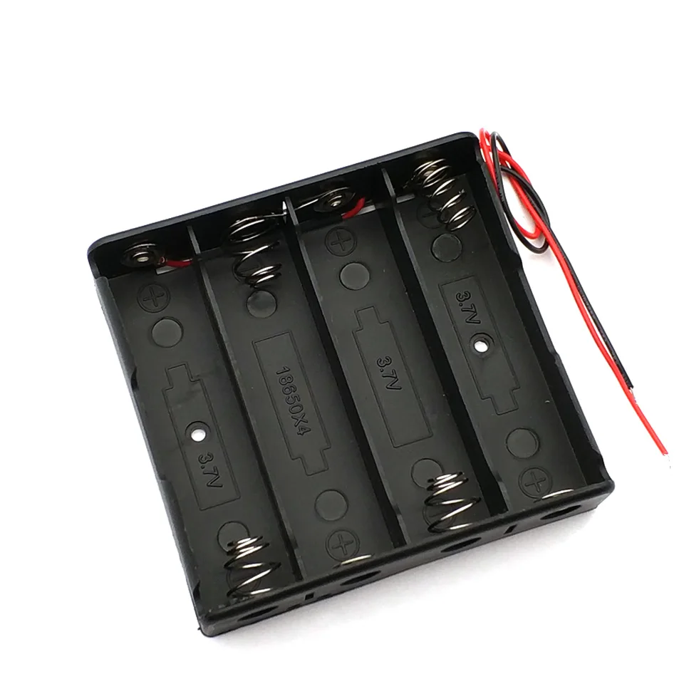 4x18650 чехол для аккумулятора 18650 Держатель Коробка хранения батареи с проводами 3 7