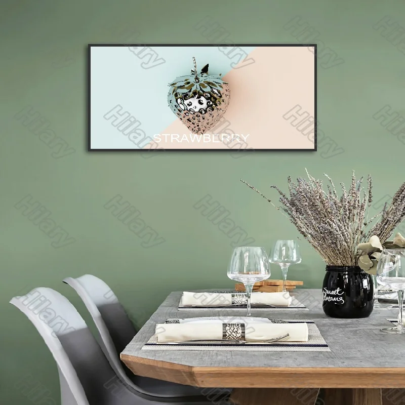 

Poster Delicious Dim Sum Fruits Flowers Canvas Painting Wall Art Home Decoration for Living Room and Bedroom Frameless Style