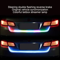 12v 1 2m colorful car rear trunk tail light dynamic streamer reverse warning led strip auto additional break trun signal lamp
