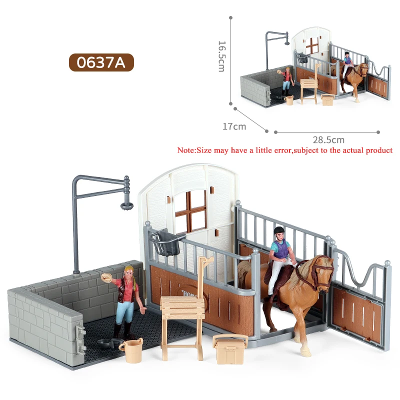 Oenux Farm Stable Model Brinquedo Simulation Horseman Equestrian Knight Animals Playset Action Figures PVC Kids Desk Toy Gift | Игрушки и