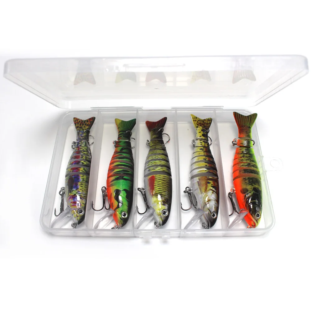 

5pcs/box 110mm 17.3g Hard Lip Multi Jointed Swimbait Minnow Fishing Lures Sinking Fishing Tackle For Trout Pike Pesca Wobbler