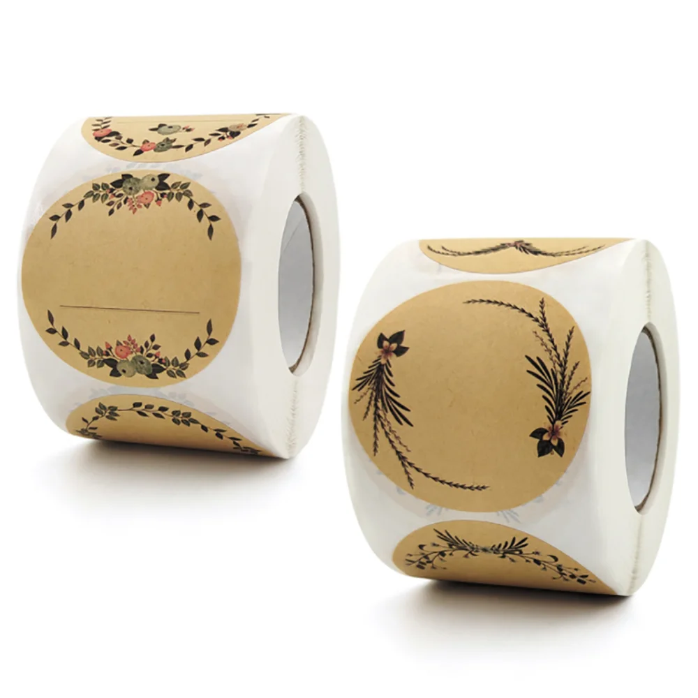 

100-300pcs 2 inch Round Kraft Blank Stickers Thank You Stickers Wedding Decor Gift Cards Envelope Seal Label Stickers Stationery