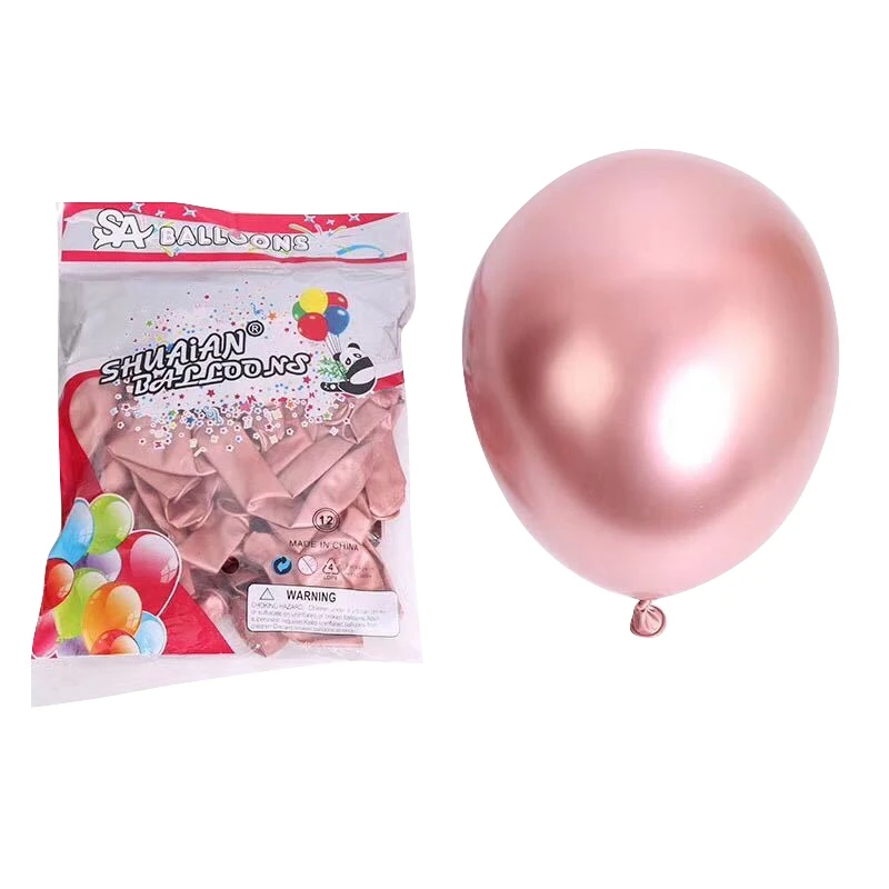 50 шт. 10 дюймов шары из латекса цвета металлик на толстом хромированный блестящий
