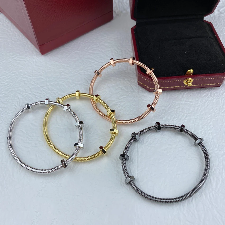 Высокая конец винт жесткий браслет для женщин браслеты Роскошные ювелирные