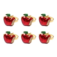 napkin rings set of 6 red apple napkin ring for wedding dinner party banquet serviette for christmas birthday