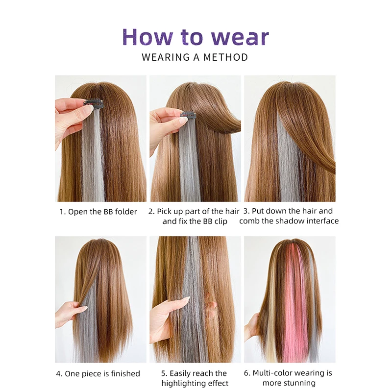 

Colorful Synthetic Wig Hair Natural Simulation Human Hair Accessories Lisa Same Style Hanging Ears Dyed Medium Long Hairpins