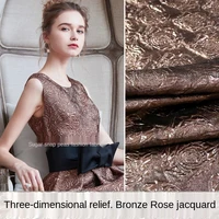 three dimensional bronze rose gold silk yarn dyed jacquard suit jacket fabric sewing fabric factory shop is not out of stock