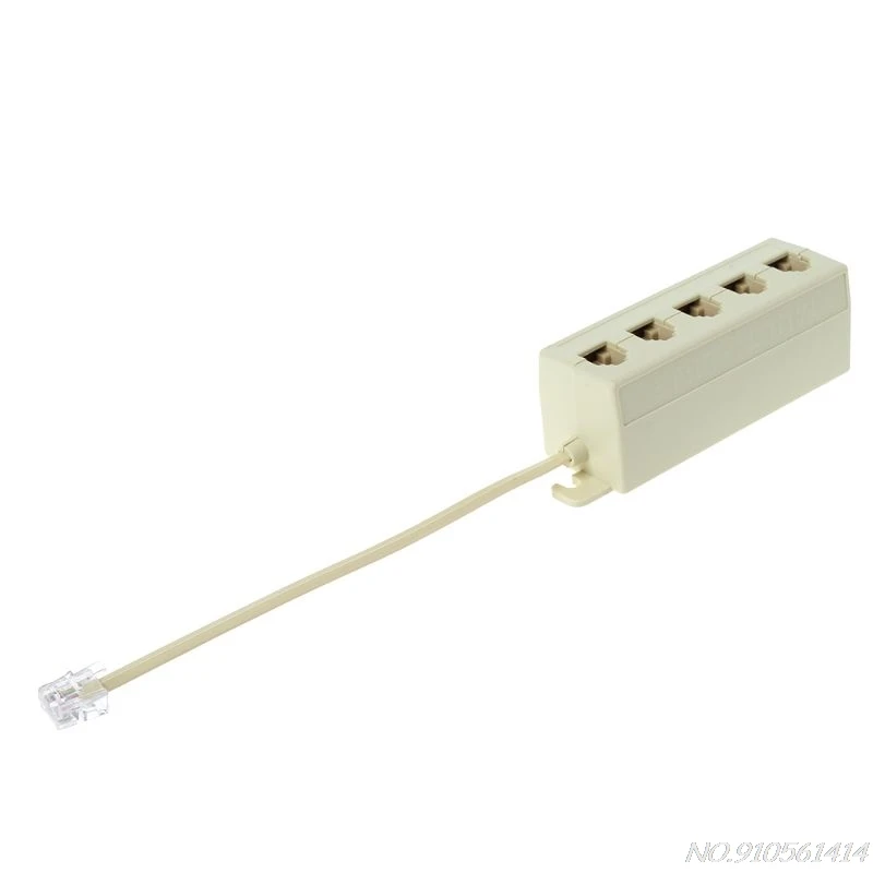 

RJ11 Jack 5 Way Outlet Telephone Phone Modular Line Splitter Plug Adapter 6P4C N19 20 Dropshipping