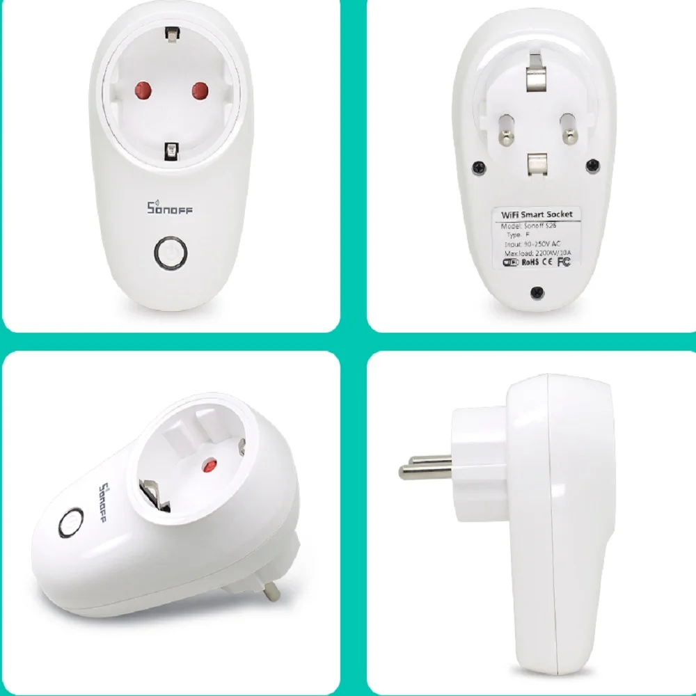 S26 EU-F SONOFF S26/MINI/Basic Wifi умная розетка беспроводной штекер переключатель EU-E/EU-F/UK/US/AU 220V 10A работа с Google Home Automation Alexa - Комплект: S26 EU-F