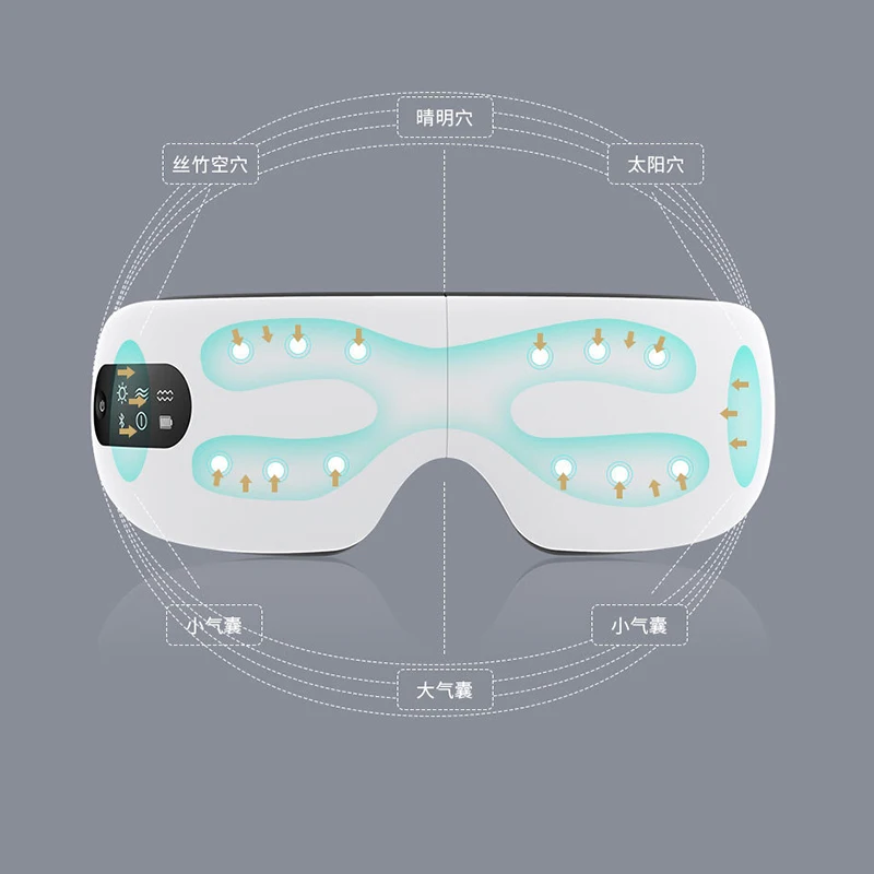 

AI Voice Control Eye Massager Hot Compress Vibration Airbag Massage 180 Folding Rechargeable Eye Protector Relieve Eyes Fatigue
