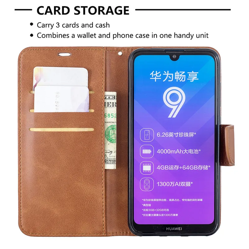 Кожаный чехол-книжка FundasFor huawei Y7, чехол-кошелек для телефона na для huawei Y7 Prime Y7Prime Y 7, магнитный чехол-книжка s
