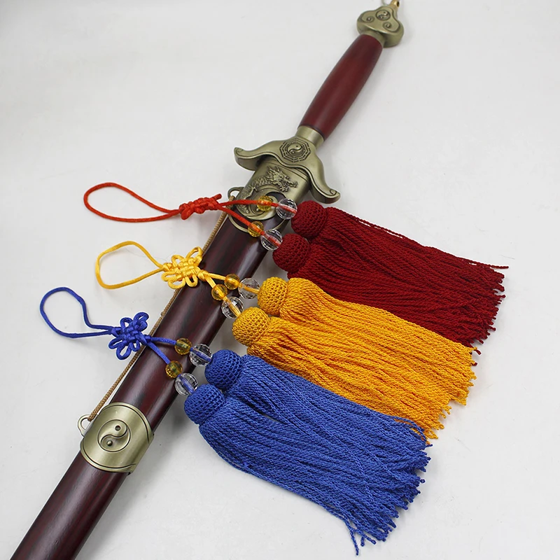 

3 Colors High-grade Jiansui Taichi Martial Arts Competition Professional Use High Dense Root Sword Tassel Taiji Tassels