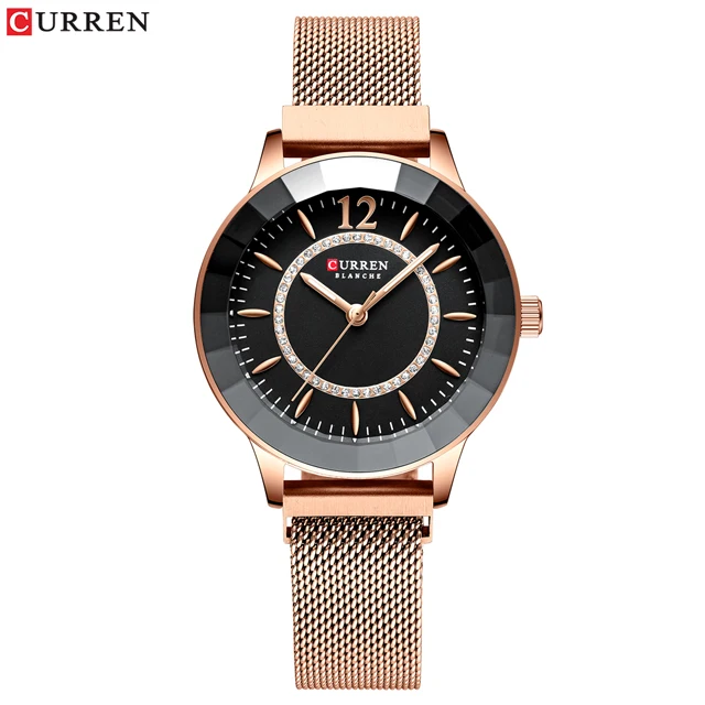 rose-gold-black Relogio Feminino женские часы известных роскошных брендов, синие наручные часы с бриллиантами, женские наручные часы с кристаллами Zegarek Damski - Цвет: rose-gold-black