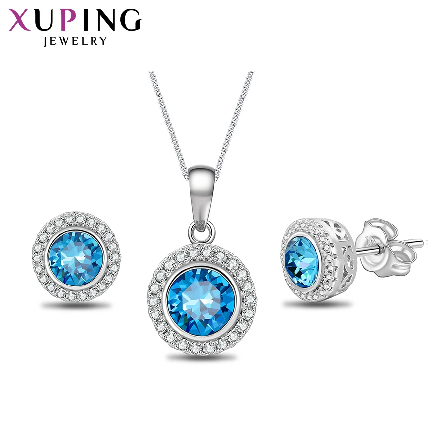 Xuping новые ювелирные изделия серьги ожерелье набор кристаллов от Swarovski Европейский Стиль Вечерние юбилей подарок для женщин S179.2-60114