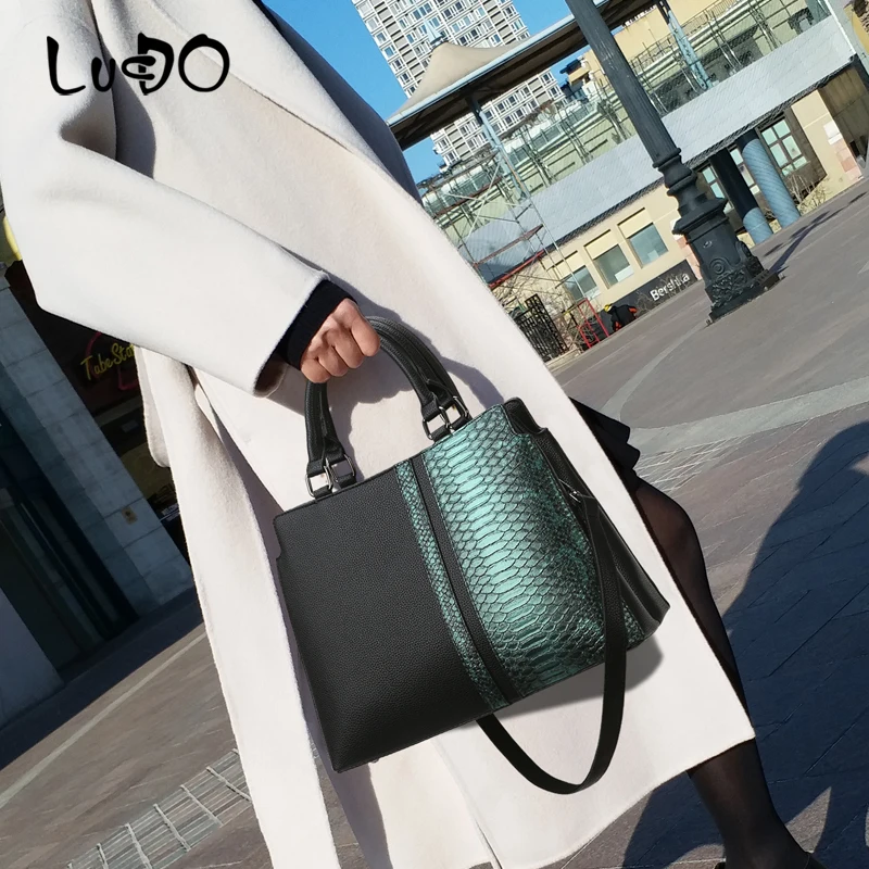 Fashion Snake Pattern Handbags high quality Retro Ladies Shoulder Crossbody Bags alligator Women Leather Messenger | Багаж и сумки