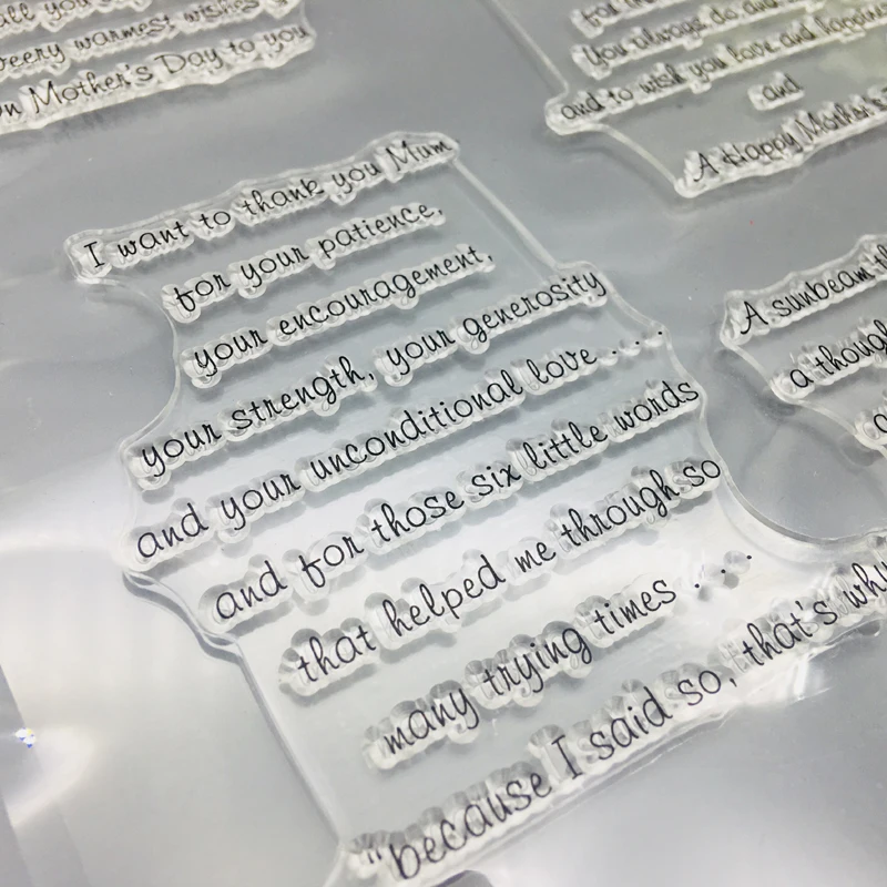 Прозрачные штампы пожелания на день матери альбом для скрапбукинга и открыток