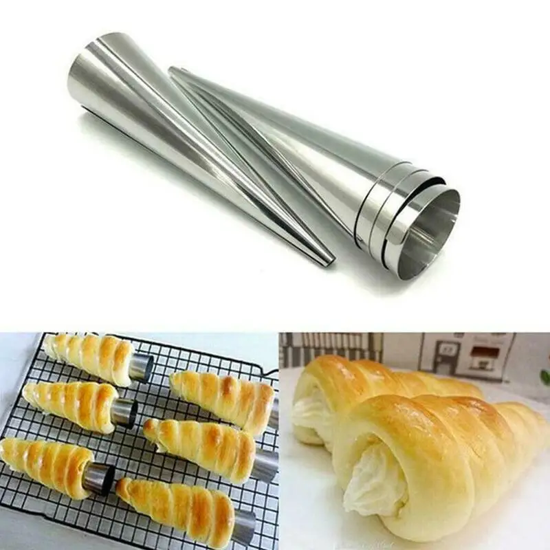 

Conical Tube Cone Roll Moulds Croissants Molds Cream Dessert Mold Mould U0E3 Cookie Pastry Kitchen Tool Horn Baking V5I0