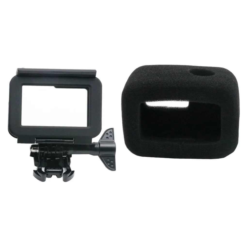 Чехол из пеноматериала с защитой от ветра + чехол рамка для GoPro Hero 5 6 7