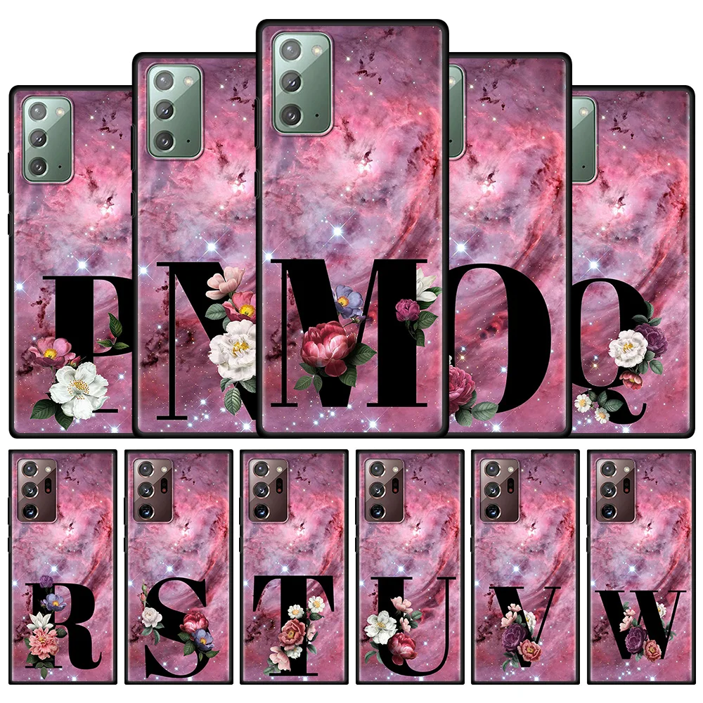 

Case for Samsung Note 20 Ultra 10 Plus 10Lite 9 8 10 M21 M32 M42 M62 F62 F52 F12 Phone Cover Shell Bag Luxury Letters Flowers