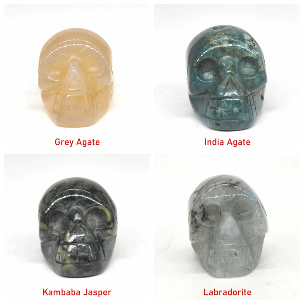 Статуэтка с черепом 1 дюйм резное украшение из натурального камня исцеляющий