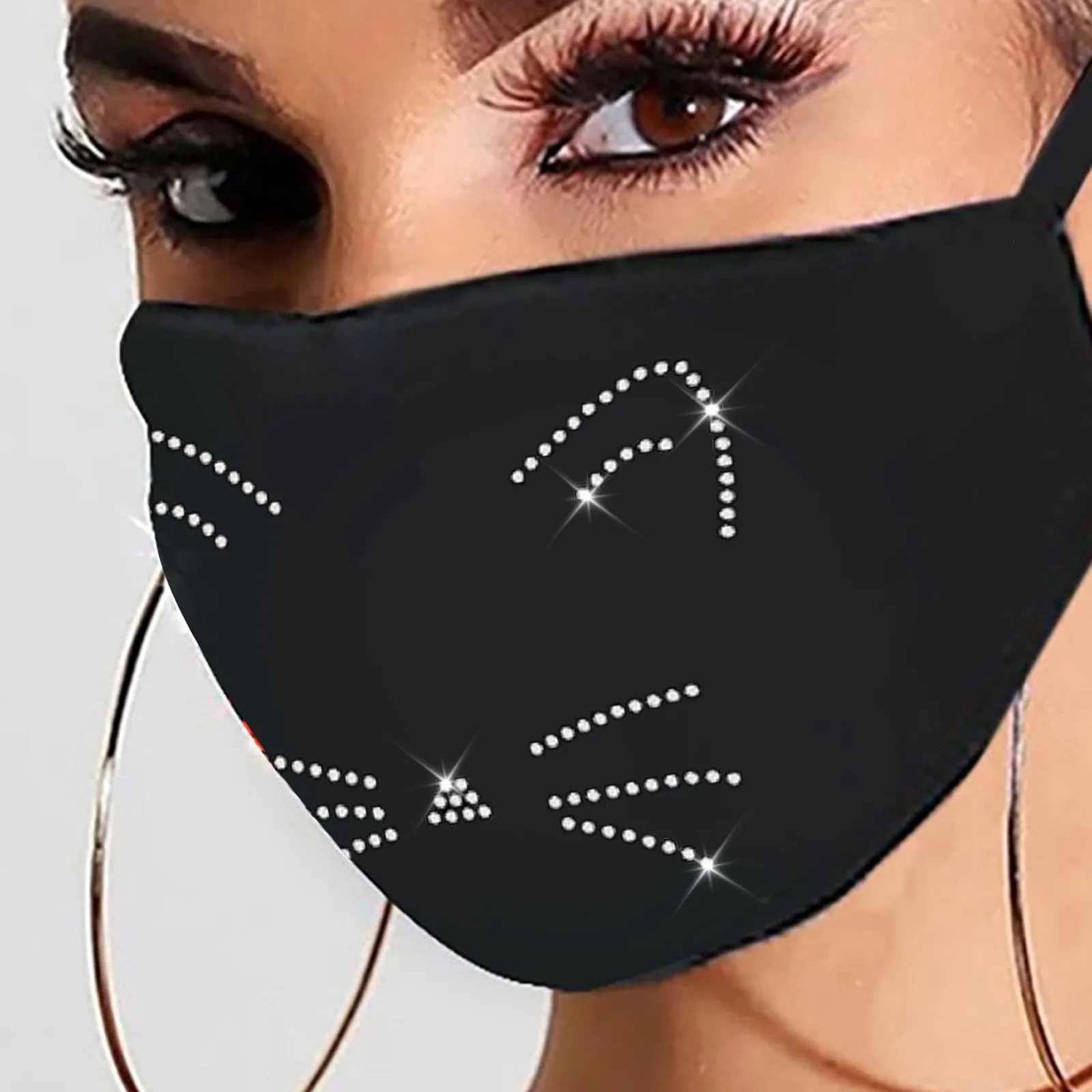 Маска для лица вечерние модная женская многоразовая дышащая Модная хлопковая