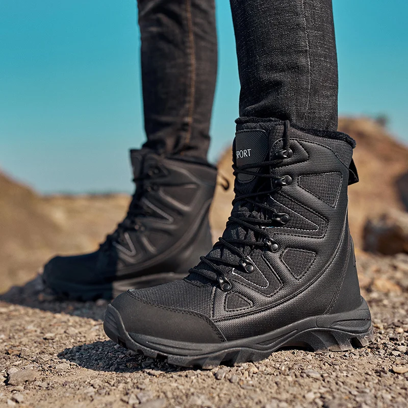 Мужские повседневные ботинки из натуральной кожи черные классические рабочие