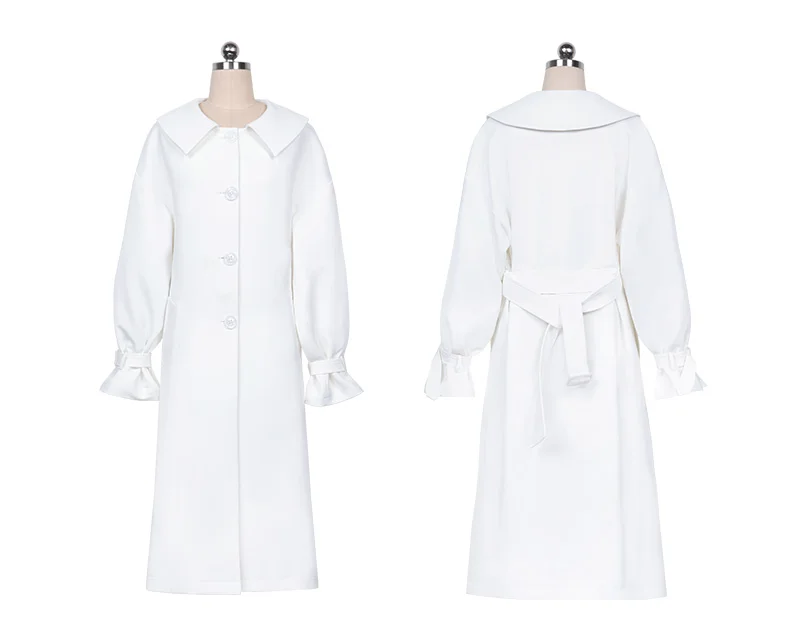 

Limited Edition Luxury Pure White Loose Trench for Ladies