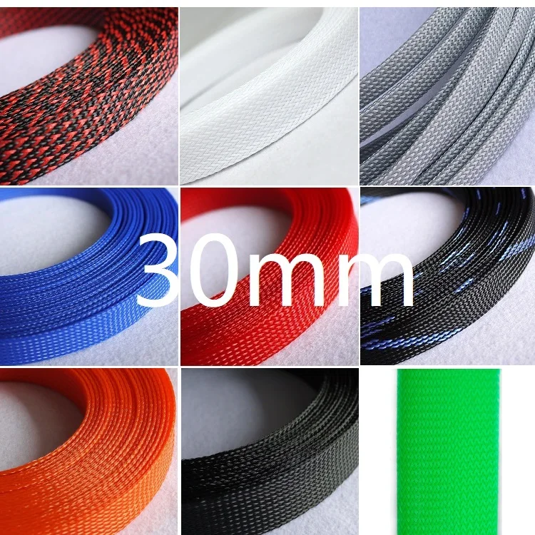 Плетеный Расширяемый ПЭТ рукав 30 мм плотная обмотка для проводов высокоплотная