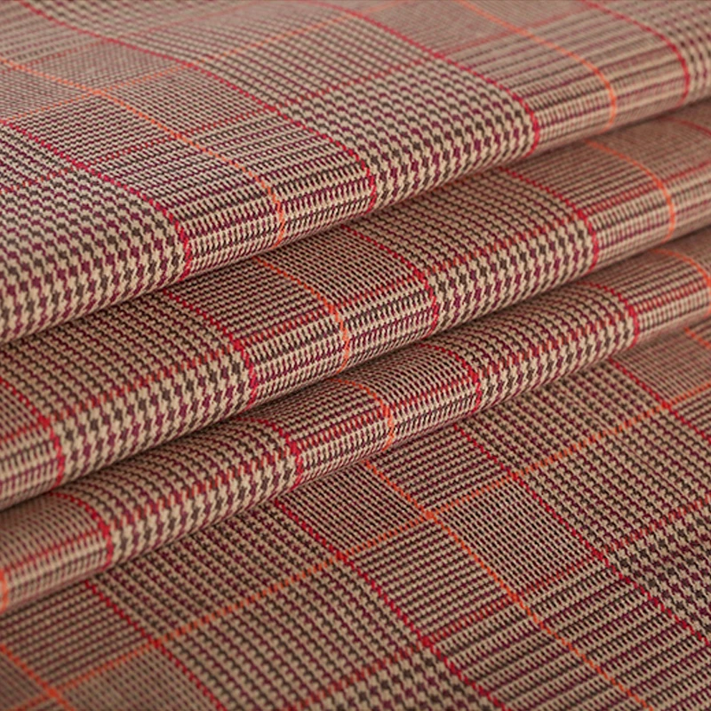 Осенняя Новинка Glen клетчатая льняная и хлопковая ткань для костюма ветровка 145 см