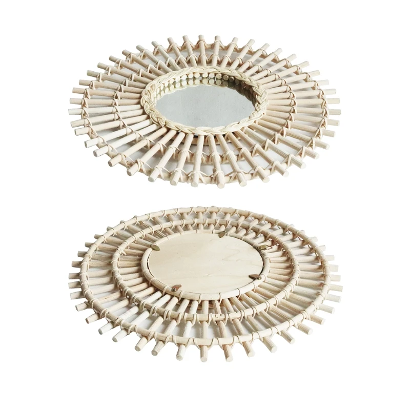 

Rattan Innovative Art Decoration Makeup Mirror Dressing Bedroom Bathroom Props 37MF
