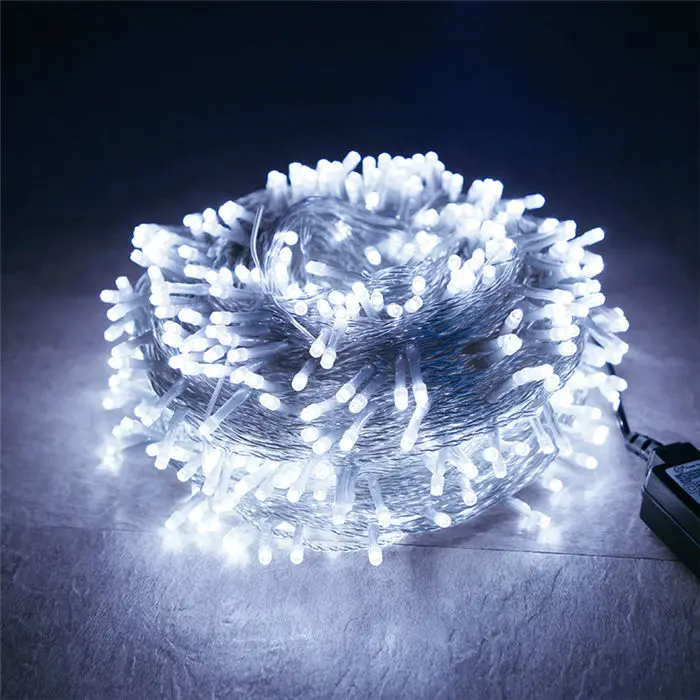 white 10X100 Рождественские огни, наружное украшение, 10m100LED гирлянды, Новогодняя гирлянда Noel для свадебной вечеринки, рождественские украшения для дома. J - Цвет: white 10X100