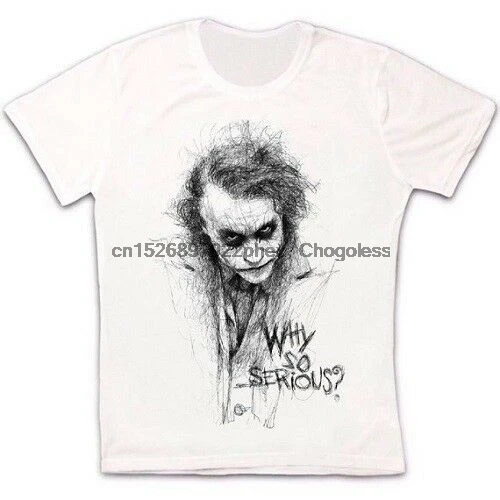 Футболка в стиле ретро с рисунком Джокера эскиза Готэм почему такая серьезная