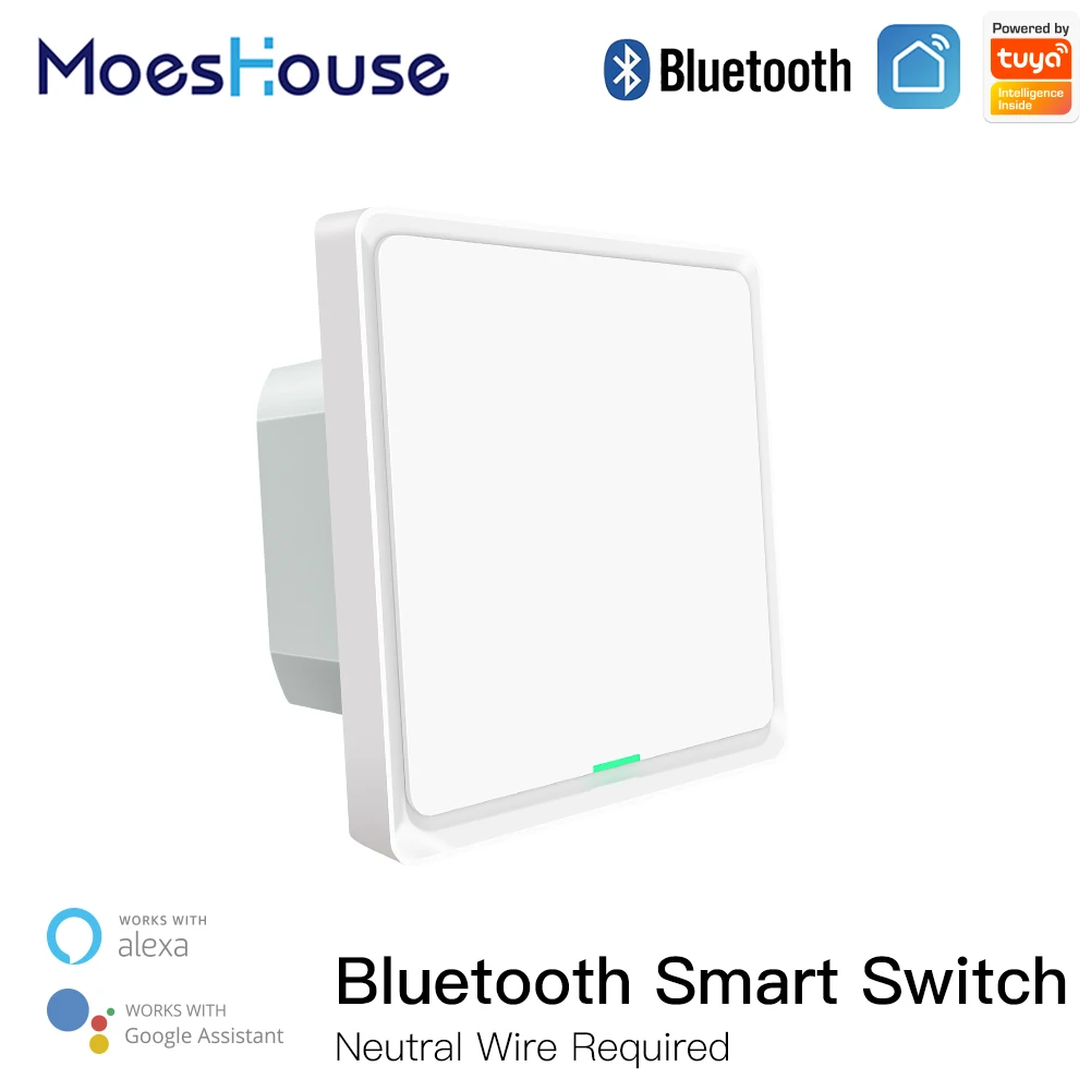 

Tuya Bluetooth Smart Light Switch Neutral Wire Required Bluetooth Sigmesh Multi-control Smart Life App Works with Alexa Google