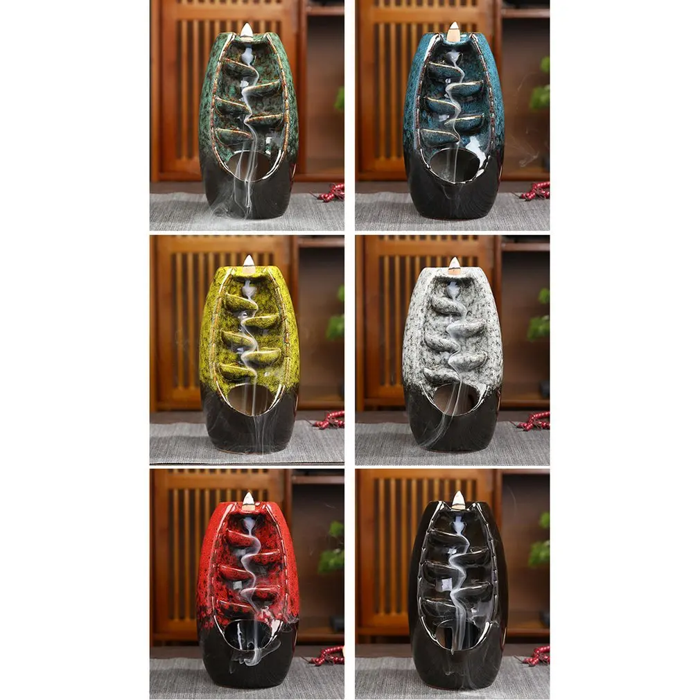

Ceramic Incense Holder Backflow Waterfall Smoke Burner Incense Home Decoration Creative Incense Burner