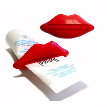 

2pcs/lot Multi-purpose Extrusion Red Lips Toothpaste Squeeze Device Toothpaste Gels Cream Lotion Squeezer