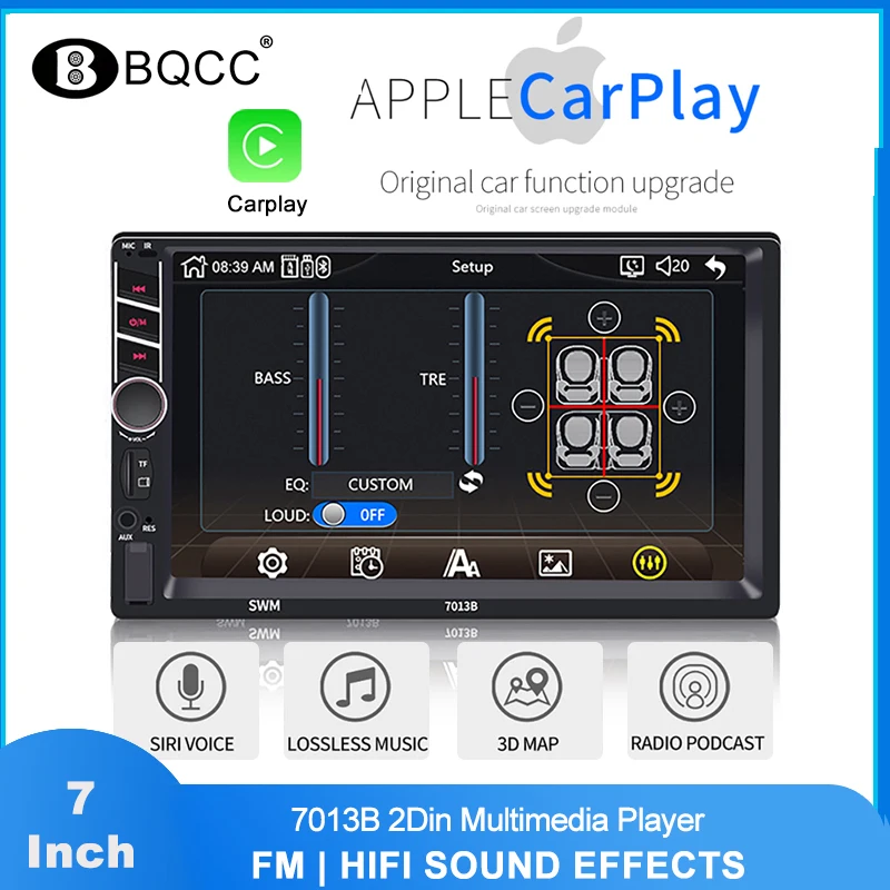 

2 din Car Radio CarPlay 7" HD Autoradio Multimedia Player 2DIN Touch Screen Auto audio Car Stereo MP5 Bluetooth USB TF FM 60W