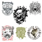 Индивидуальный тренд, аппликация с изображением черепа медведя волка на одежде, термочувствительные нашивки, термовиниловые наклейки для глажки, Декор