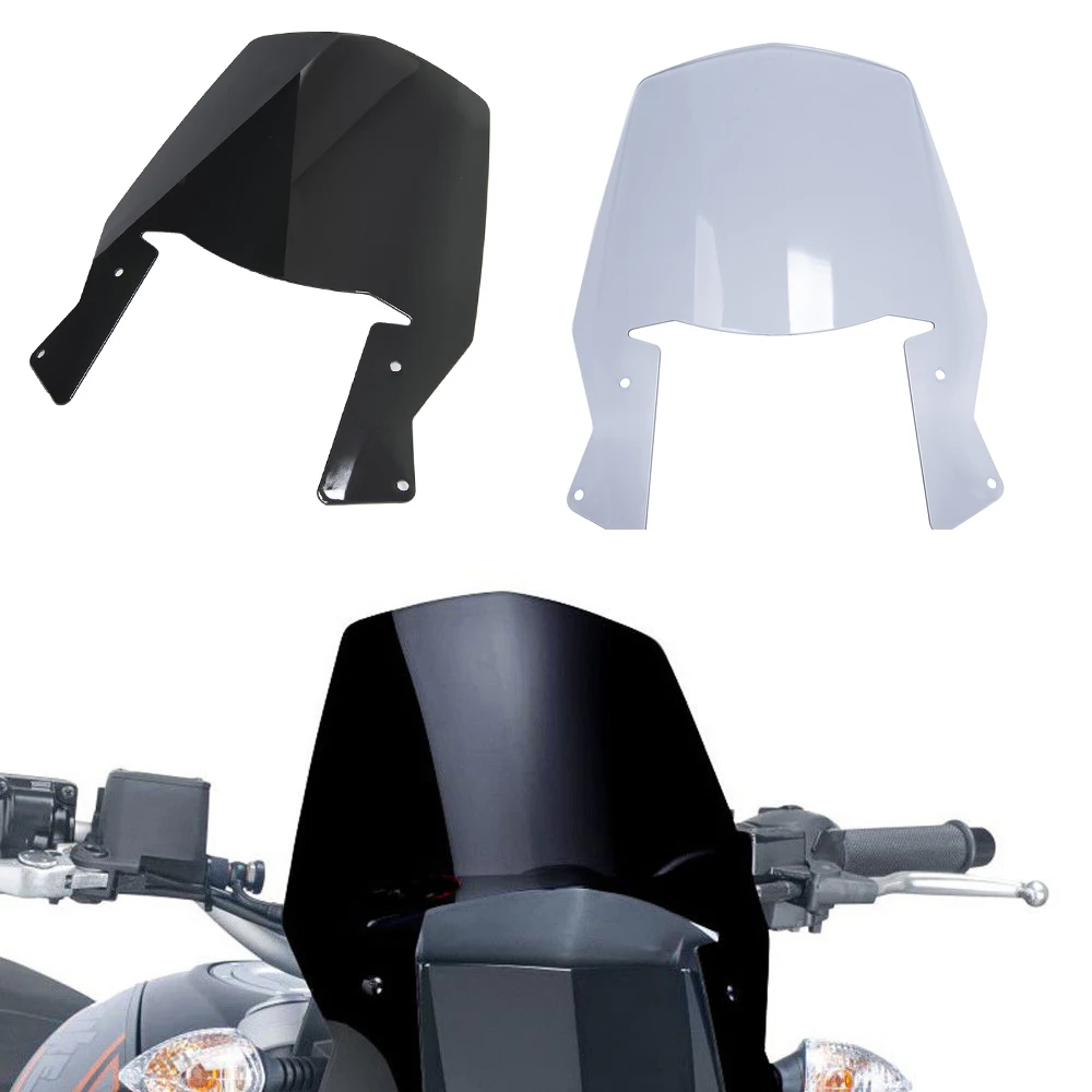 

For Duke 690 2012 2013 2014 2015 2016 2017 2018 Black Smoke DUKE690 Motorcycle Windscreen Windshield Protector Cover Cowl