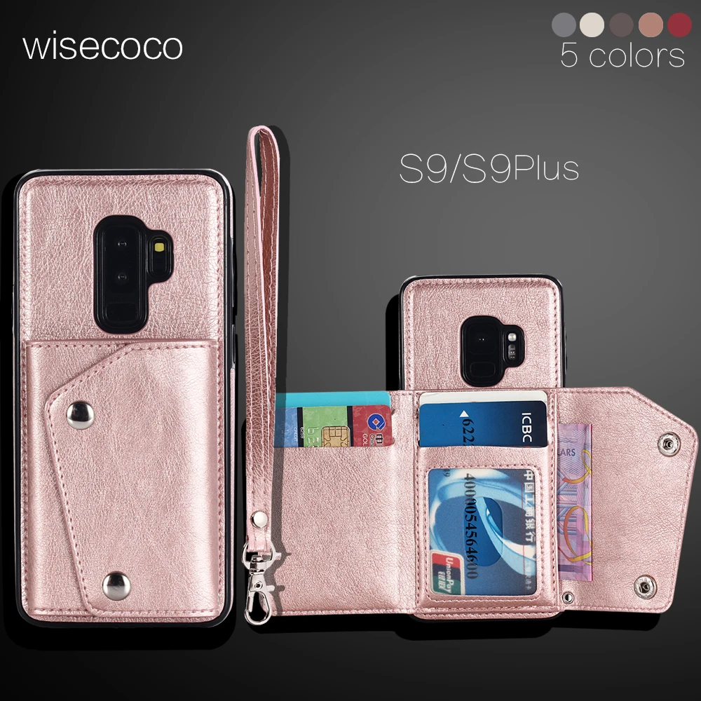Кожаный чехол бумажник для samsung galaxy s7 s8 s9 plus книжка s9plus s8plus s7edge note8 защитная задняя